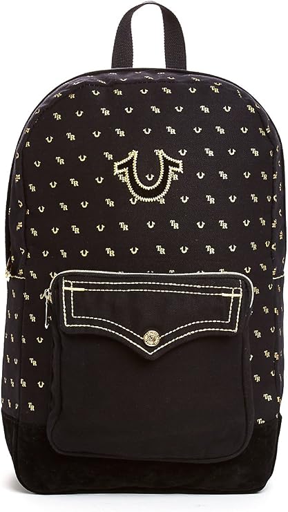 True Religion Backpack Black And Gold 
