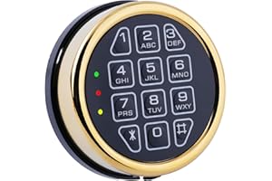 WAH YUE HING Safe Lock Replacement with Solenoid Lock, Upgrade Electronic Digital Golden Keypad Lock for DIY Safe Box and Vault Doors