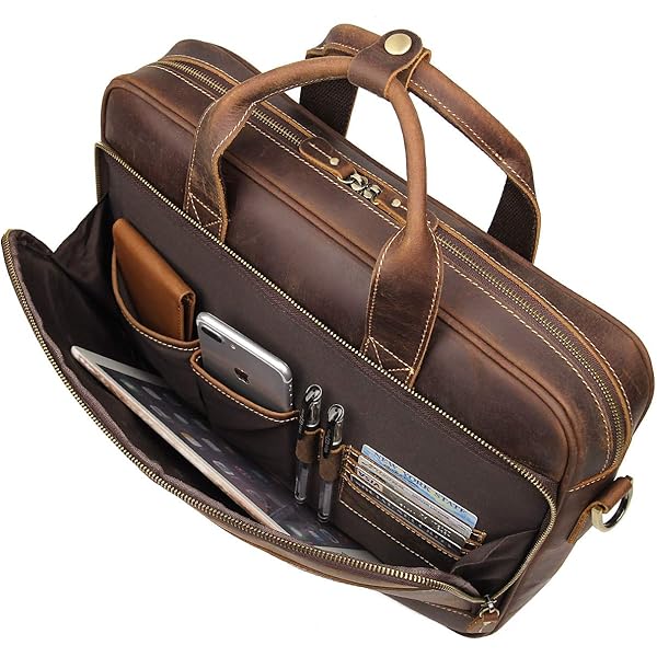 Business Travel Briefcase Genuine Leather Duffel Bags For Men Laptop Bag Fits 15