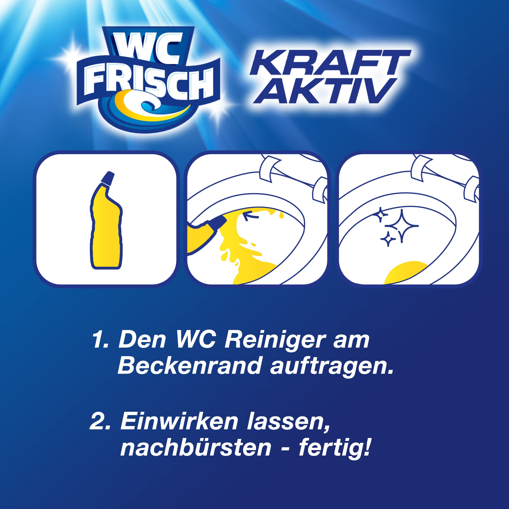 WC-Frisch WC Reiniger Gel Lemon (750 ml), WC Reiniger mit Lufterfrischer-Effekt, Toilettenreiniger sorgt für hygienische Frische, mit 4-fach Aktivstoff-Kombination 8
