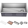 KRAUS Kore 36-Inch Undermount Workstation 16 Gauge Single Bowl Stainless Steel Kitchen Sink with Accessories, KWU110-36