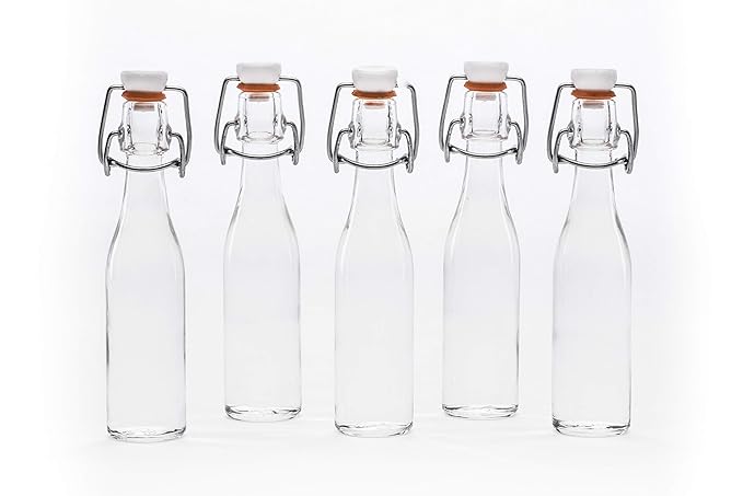 casa-vetro 12 x 40 ml kleine Mini Bügelverschluss-Flasche Glas-Fläschchen Leere (12 Stück)