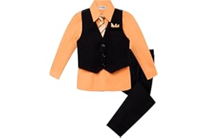 OLIVIA KOO Baby and Big Boy's 4 Piece Pinstripe Vest Suit Set (Size S to 20)