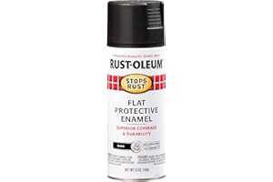 Rust-Oleum 7776830 Stops Rust Spray Paint, 12 oz, Flat Black