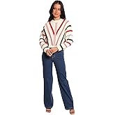 Petal & Pup Women's Marie Stripe Knit Sweater, White