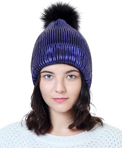 womens blue winter hat