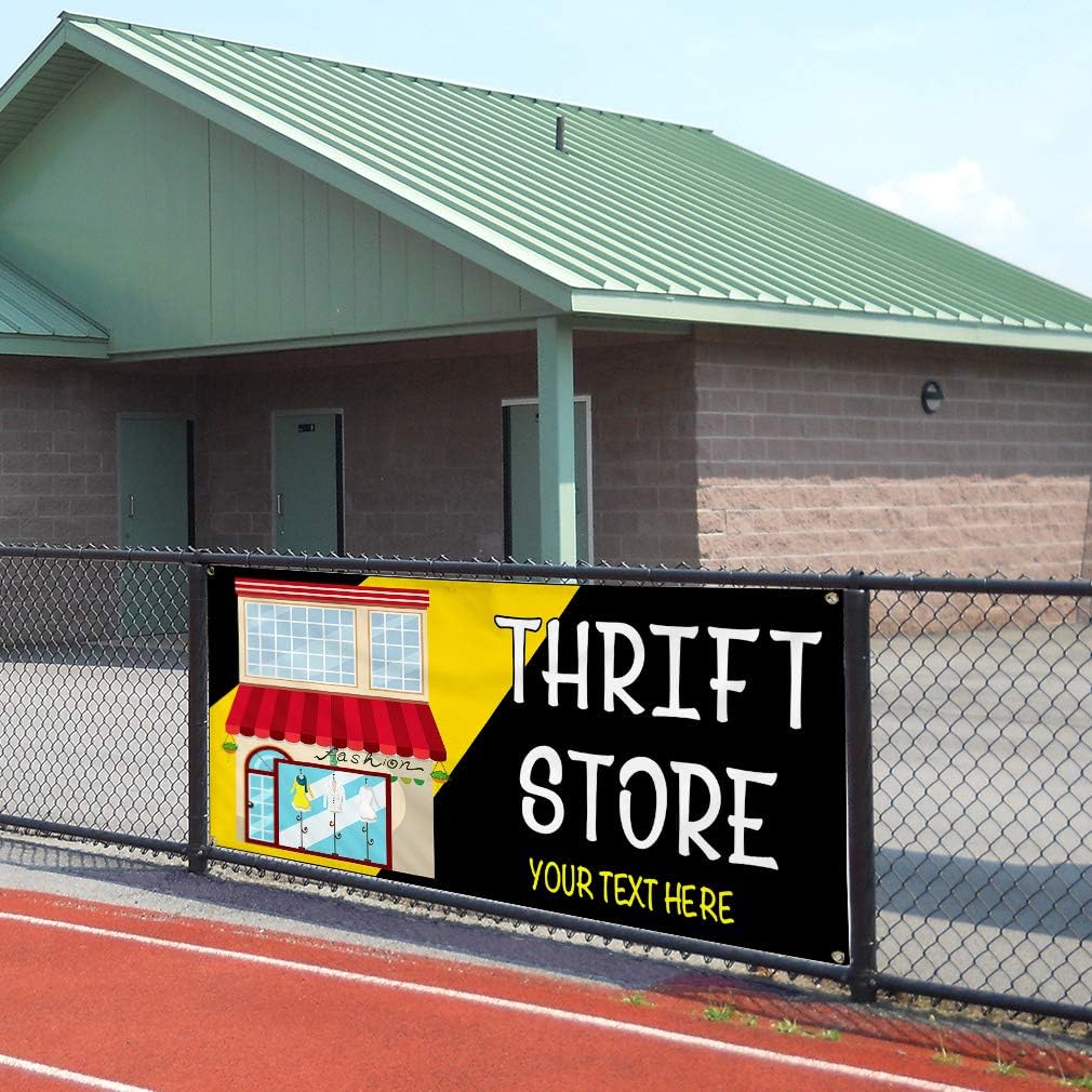 Custom Industrial Vinyl Banner Multiple Sizes Thrift Store Style B