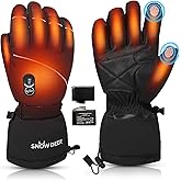Upgraded Heated Gloves Men Women,Ski Motorcycle Electric Battery Mittens Gloves