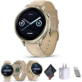 Garmin Venu 4 Smartwatch AMOLED 41mm (Gold/Light Sand) Fitness Bundle | For Running, Training &amp; Health | 1.2" Display | GPS Tracking | 10 Days of Battery Life With USB Charger and Adapter