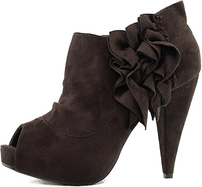 black peep toe platform booties