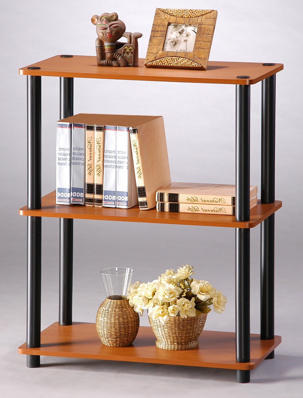 Furinno 10024LC/BK TurnNTube 3Tier Compact Multipurpose Shelf