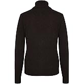Style & Republic Women's 100% Cashmere Turtleneck Sweater, Classic Fit, Premium Knit Jumper for Autumn, Winter and Spring, Coffee, Small