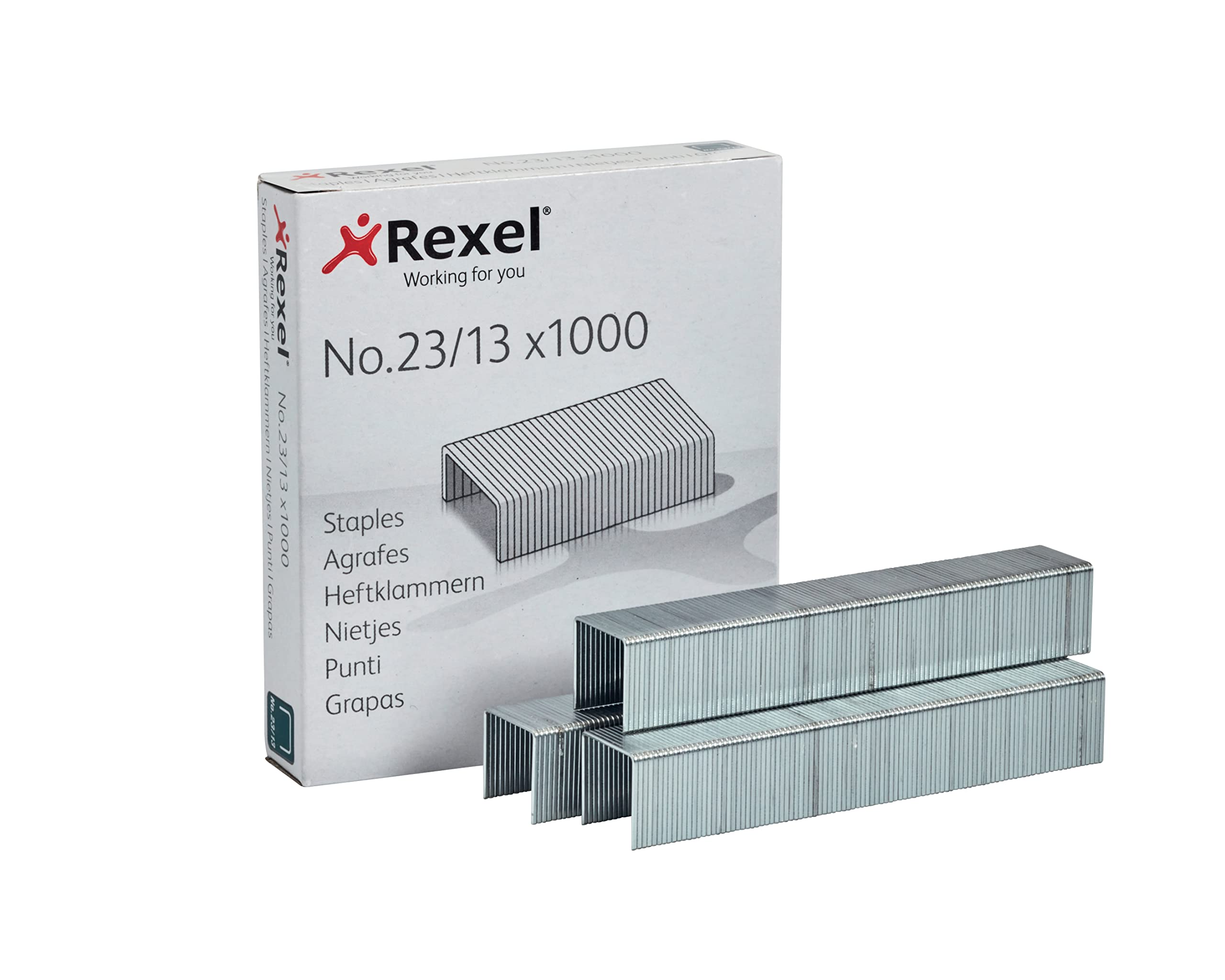 Rexel No.23/13 mm Heavy Duty Staples, For Stapling up to 90 Sheets, Use with Heavy Duty Staplers, Box of 1000, 2101053, 90 Count (Pack of 1)