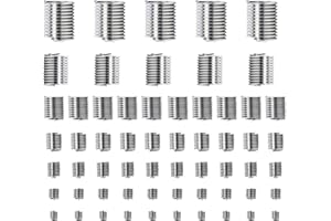 FLYLIN 60Pcs Wire Thread Inserts, Coiled Helicoil Wire Inner Thread Inserts 304 Stainless Steel, Helical Coiled Wire Repair Threaded Sleeve Assortment Kit for Helical Repair M3 M4 M5 M6 M8 M10 M12