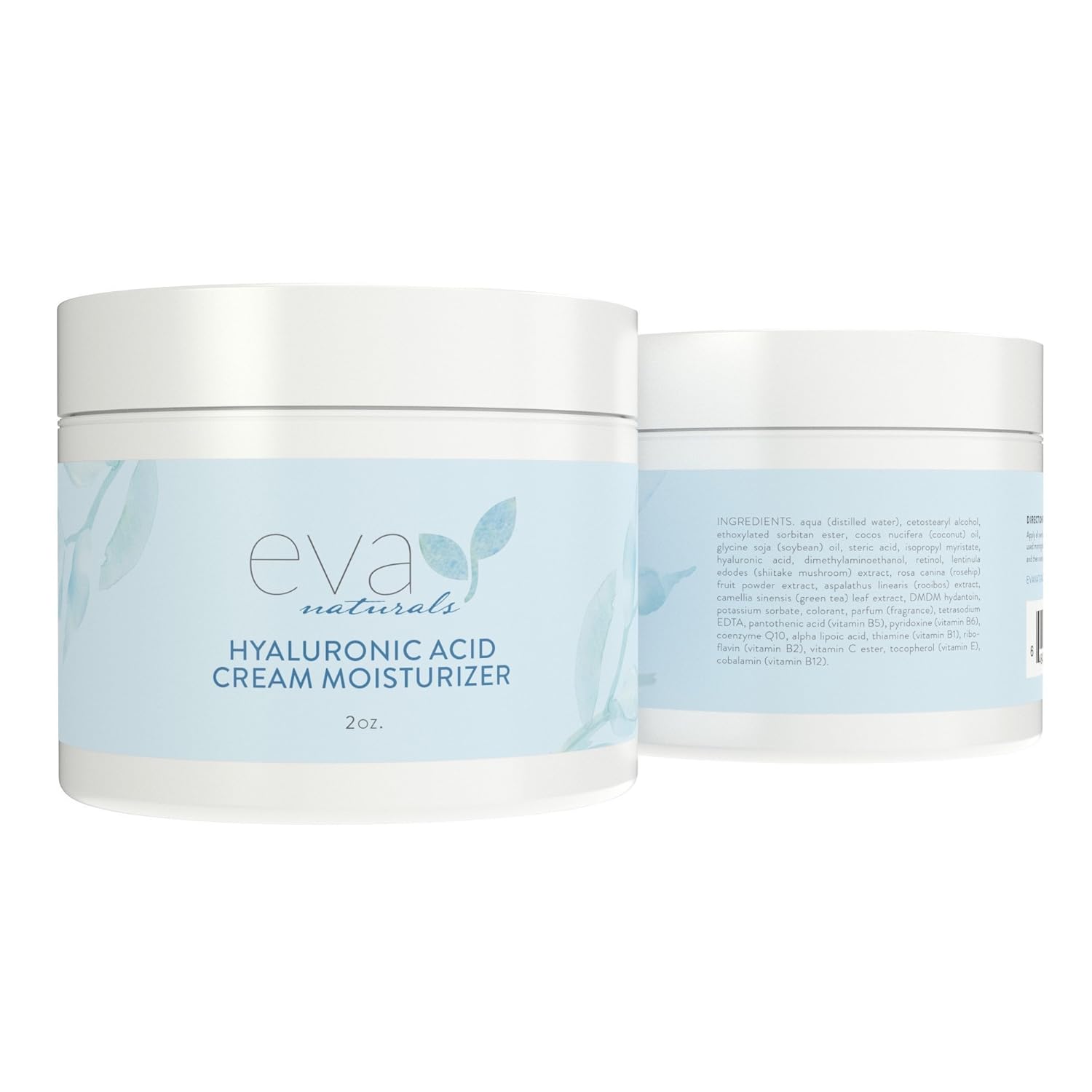 Hyaluronic Acid Moisturizing Cream by Eva Naturals - Best Wrinkle Cream - Facial Moisturizer, Dry Skin Cream, Retinol, Vitamin B, C & E, CoQ10 - Anti-Aging: Reduces Dry Skin, Fine Lines & Wrinkles: Beauty