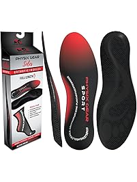 Physix Gear Sport Full Length Orthotic Inserts with Arch Support - Best Shock Absorption & Cushioning Insoles for Plantar Fasciitis, Running, Flat Feet, Heel Spurs & Foot Pain - for Men & Women