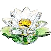 Ornalrist Sparkle Crystal Clear Lotus Flower Figurines, Glass Decorative Lotus Flowers Art Decor, Feng Shui Home Decor Collection Table Centrepiece, Gift Boxed