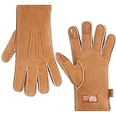 Aurya Sheepskin Gloves, Men's Touchscreen Gloves Outdoor Winter Wool Lining Glove