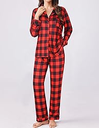 Ekouaer Womens Pajamas Set 2 Piece Button Down Pjs