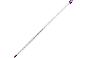 H-B Instrument 6/0025 Durac 10/30 Ground Joint Thermometer, with Organic Fill and White Back Glass, -10 to 250°C, 360mm Lengt