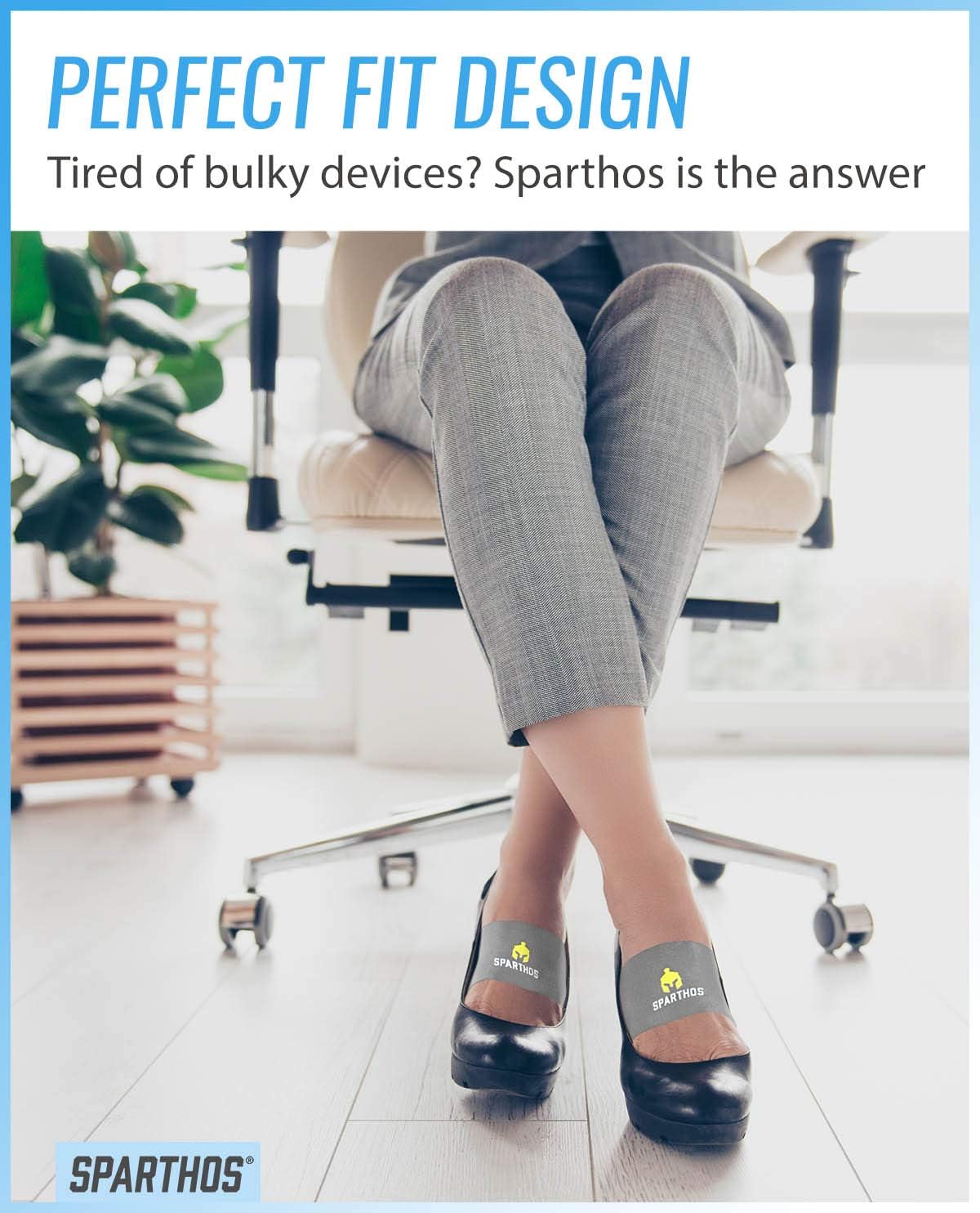 Sparthos Plantar Fasciitis Support - Arch Compression Brace - Foot Feet Brace, Ankle Pain Relief, Night Splint - Shoe Boot Sandals Insert Inserts Insoles - Mens and Womens (Gray-L): Health & Personal Care
