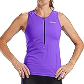 Zoot Women's Core Tri Tank, Performance Triathlon Race Tank Top, UPF 50+ Fabric, Rear Pockets, Mesh Panels, & Cam Lock Zipper