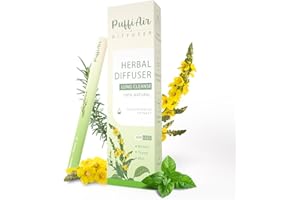 PuffiAir Upgraded Herbal Diffuser Pen with Extracts of Mullein, Thyme and Mint for Lung Cleansing, Breathing Improvement, Oral Air Freshening and Quitting Bad Habit - 600 Uses