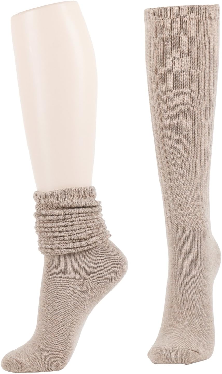 Women Scrunch Socks Knit Soft Warm Casual Fall Winter Knee Slouch Sock