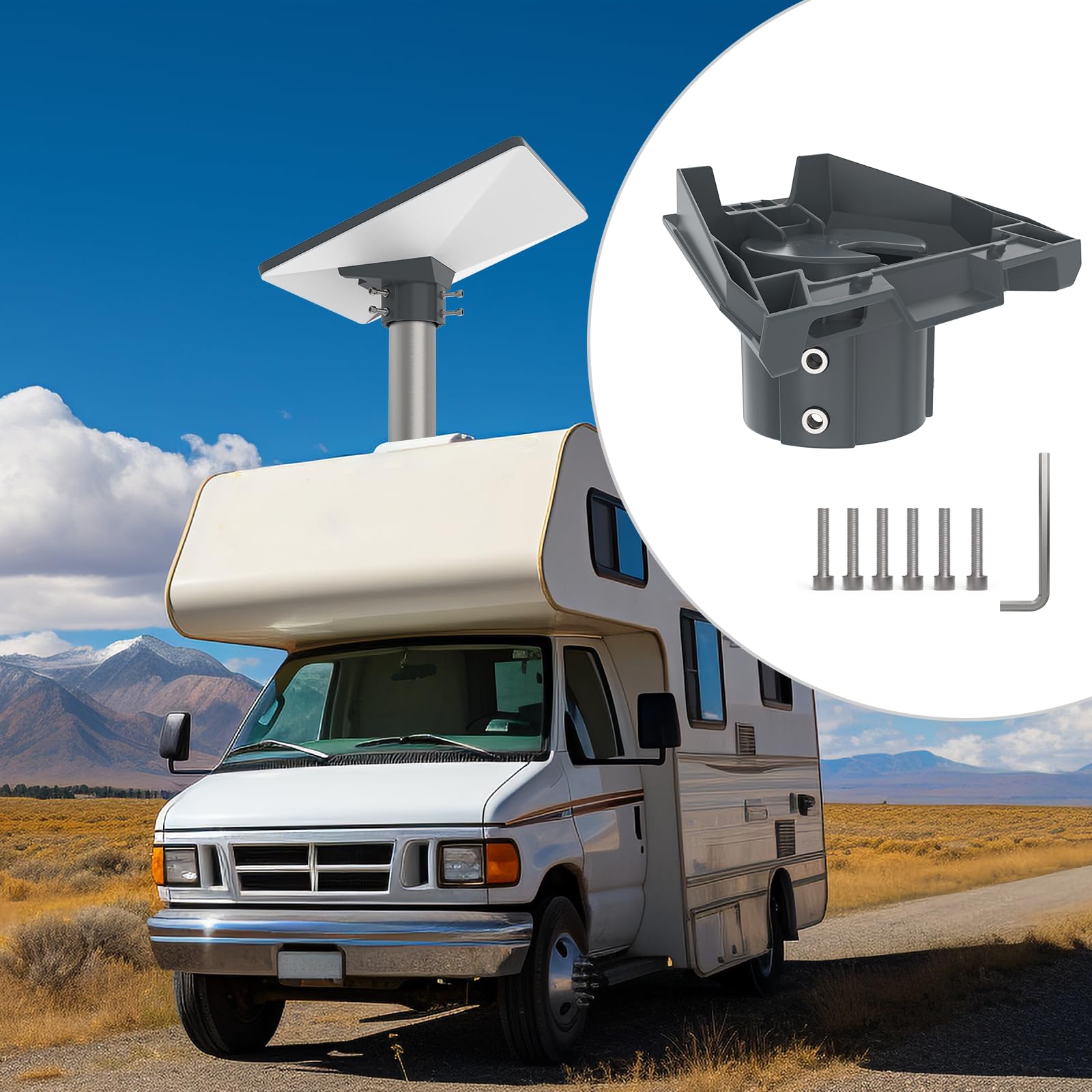 TIUIHU Starlink Mini Mount, Starlink Mini Pipe Adapter, 1-2.1” Starlink V4 Pole Mount, Starlink Mounting kit for Starlink Mini/V4 Dishy