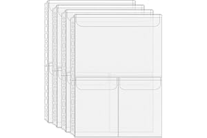 Mogoostry A4 Binder Pockets Zipperless Cash Envelopes 3 Pocket Binder Sleeves with Flap Binder Pouches Loose Leaf Inserts Folder Photocard Sleeve Filing Bags