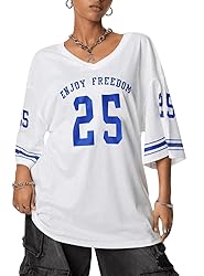 SOLY HUX Jersey Shirts for Women Oversized T-Shirt