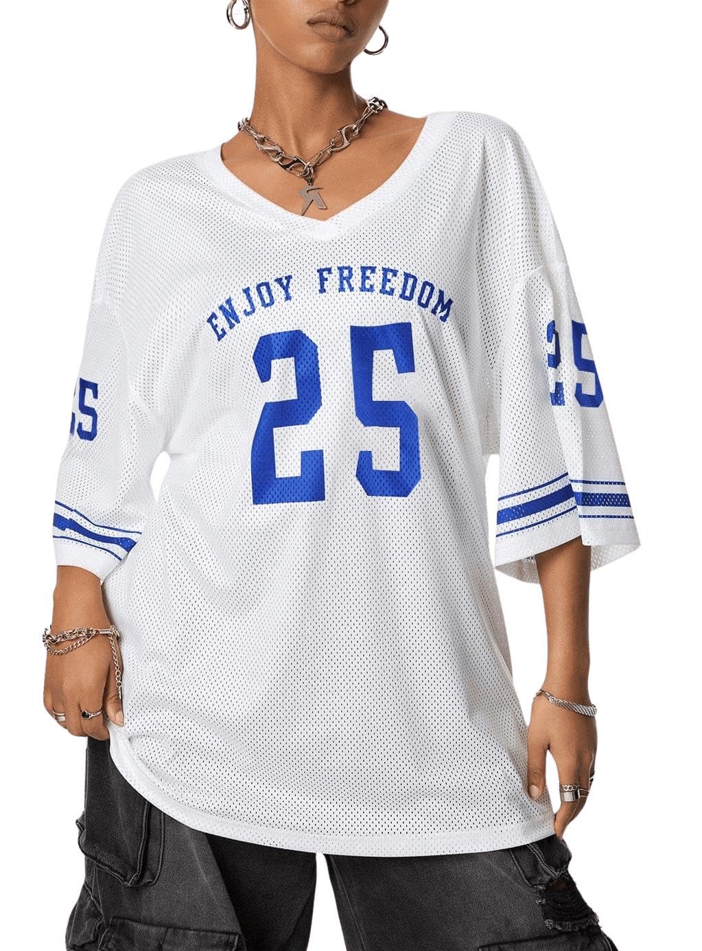 SOLY HUX Jersey Shirts for Women Oversized T-Shirt