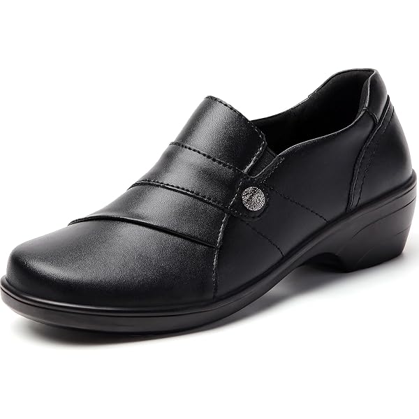 Leather slip on dress business work comfort gel World main image 3