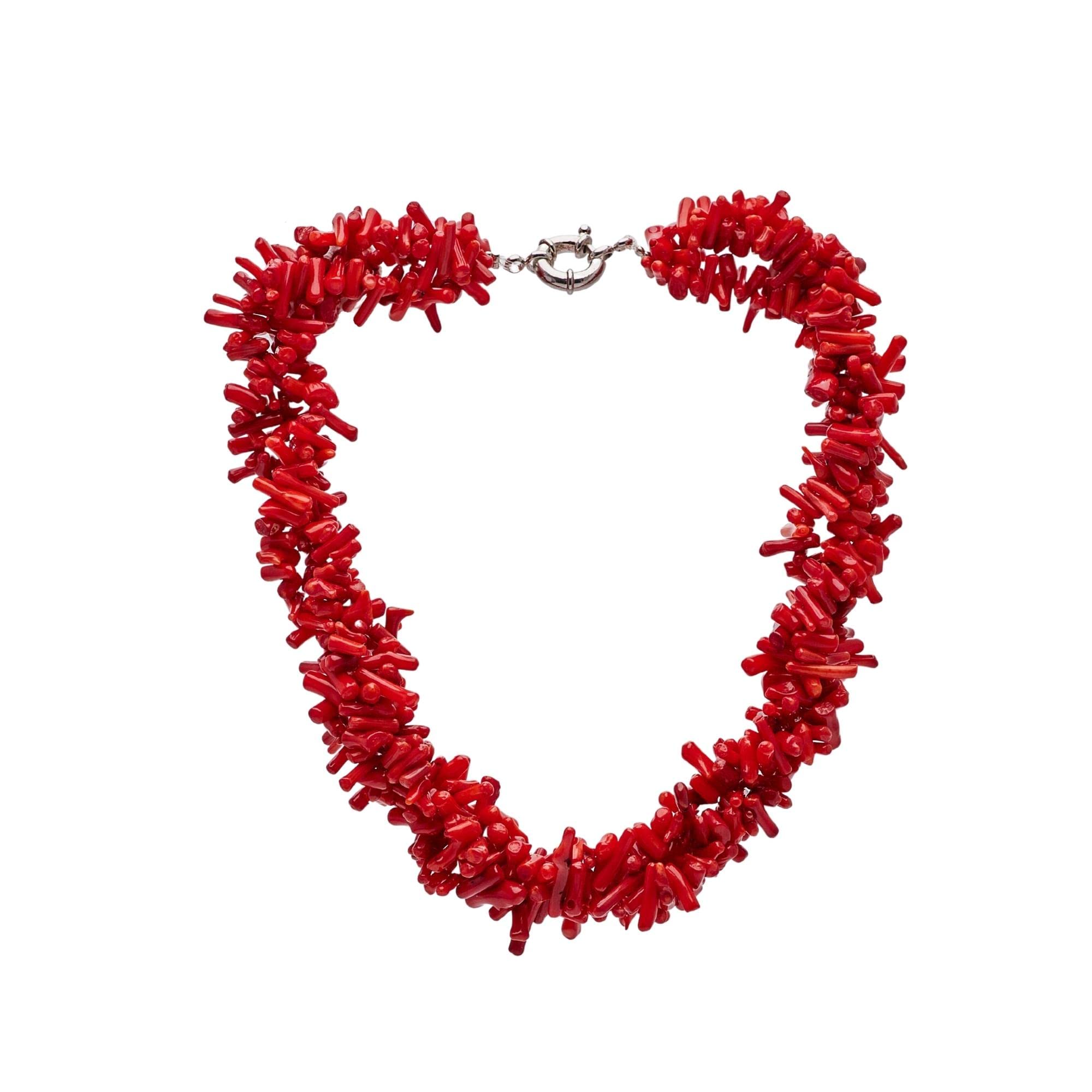 TreasureBay Beautiful Chunky Coral Necklace with Lobster Claw Clasp