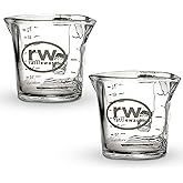 Rattleware Espresso Shot Glass Pitcher – Double Spouted Genuine Barista Measuring Cup with Graduations in Ml & Oz – High-Volume, Commercial-Grade for Swift Espresso Pouring & Precision (3 Oz, 2-Pc)