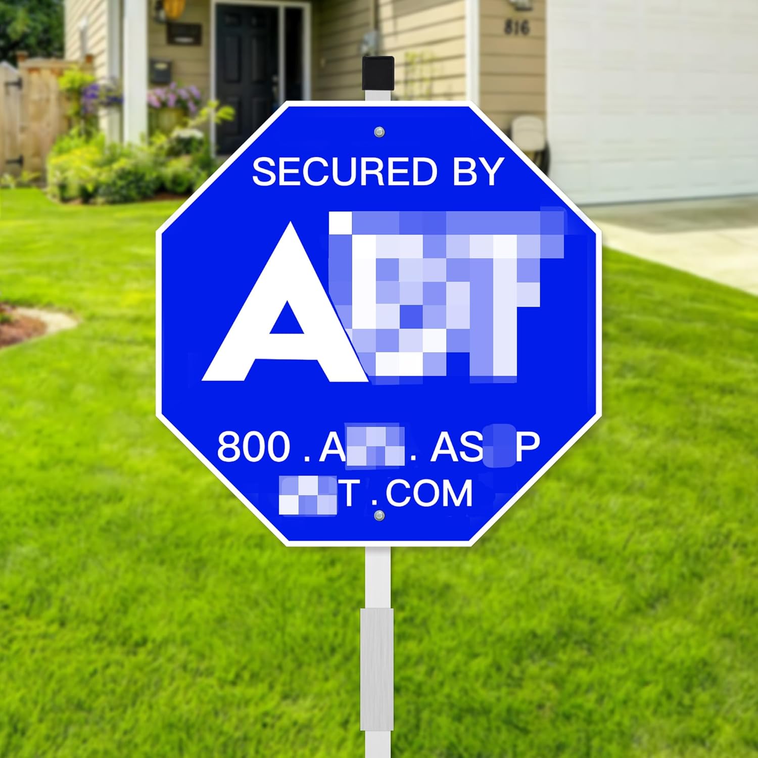 Yard Signs - Urespkle Security Signs for Yard, A*t Security Yard Sign with Stake, 10”x28”, Metal, Heavy Duty Weatherproof