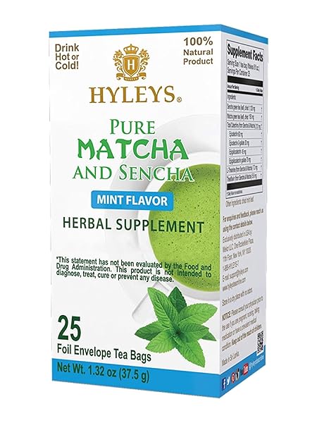 HYLEYS MATCHA TEA BAGS WITH MINT – 25...
