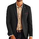 PJ PAUL JONES Mens Blazer Lightweight Sport Coats Casual Two Buttons Notched Lapel Suit Jacket with Removable Brooch
