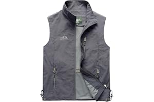 Hixiaohe Men's Casual Lightweight Outdoor Vest Work Fish Photo Travel Vest