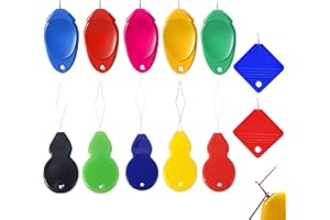 KCYUOWQ 12PCS Automatic Needle Threaders Kit for Hand Sewing, Sewing Machine Needle Threader, Sewing Supplies Tool, Fits All Needle Sizes, Small Eye Easy Needle Threaders Tool for Sewing Machine Crafting