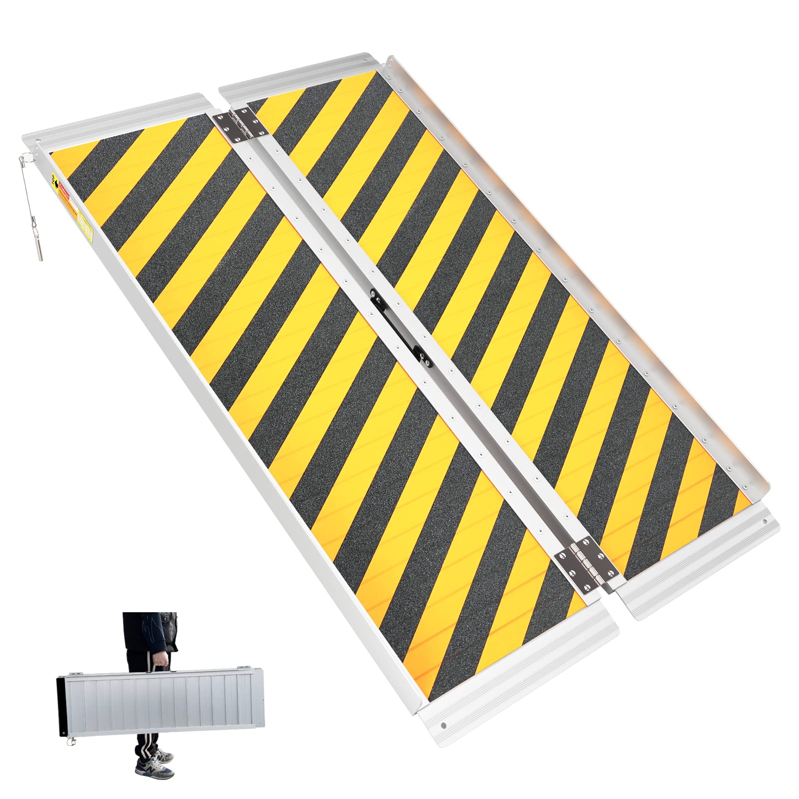 Photo 1 of Kredman Foldable Wheelchair Ramp for Home, Non-Skid Portable Ramps for Steps, Threshold Ramp for Doorway, Steps, Stairs, Curbs, Aluminum Foldable Mobility Scooter Ramp