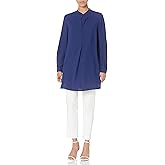 Anne Klein womens Split Neck Long Tunic Blouse