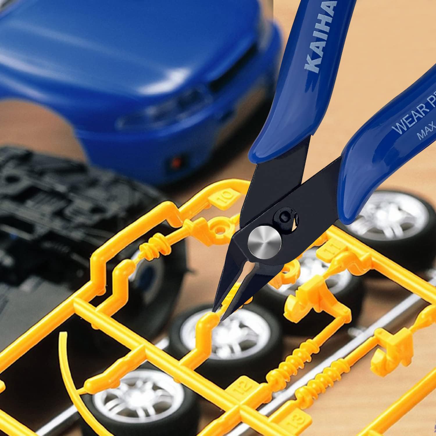 KAIHAOWIN 10 Stück Seitenschneider Klein, 170 Elektronik Drahtschneider, Präzision Schneiderzange, Mini Drahtschere für Modellbau, Handwerk, Schmmuck, blau 7