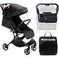MAMAZING Baby Stroller with Organizer & Cushion, Mom’s Choice Gold Award Winner, Ultra Compact & Airplane-Friendly Travel Stroller, One-Handed Folding Stroller for Toddler, Only 11.5 lbs, Jet