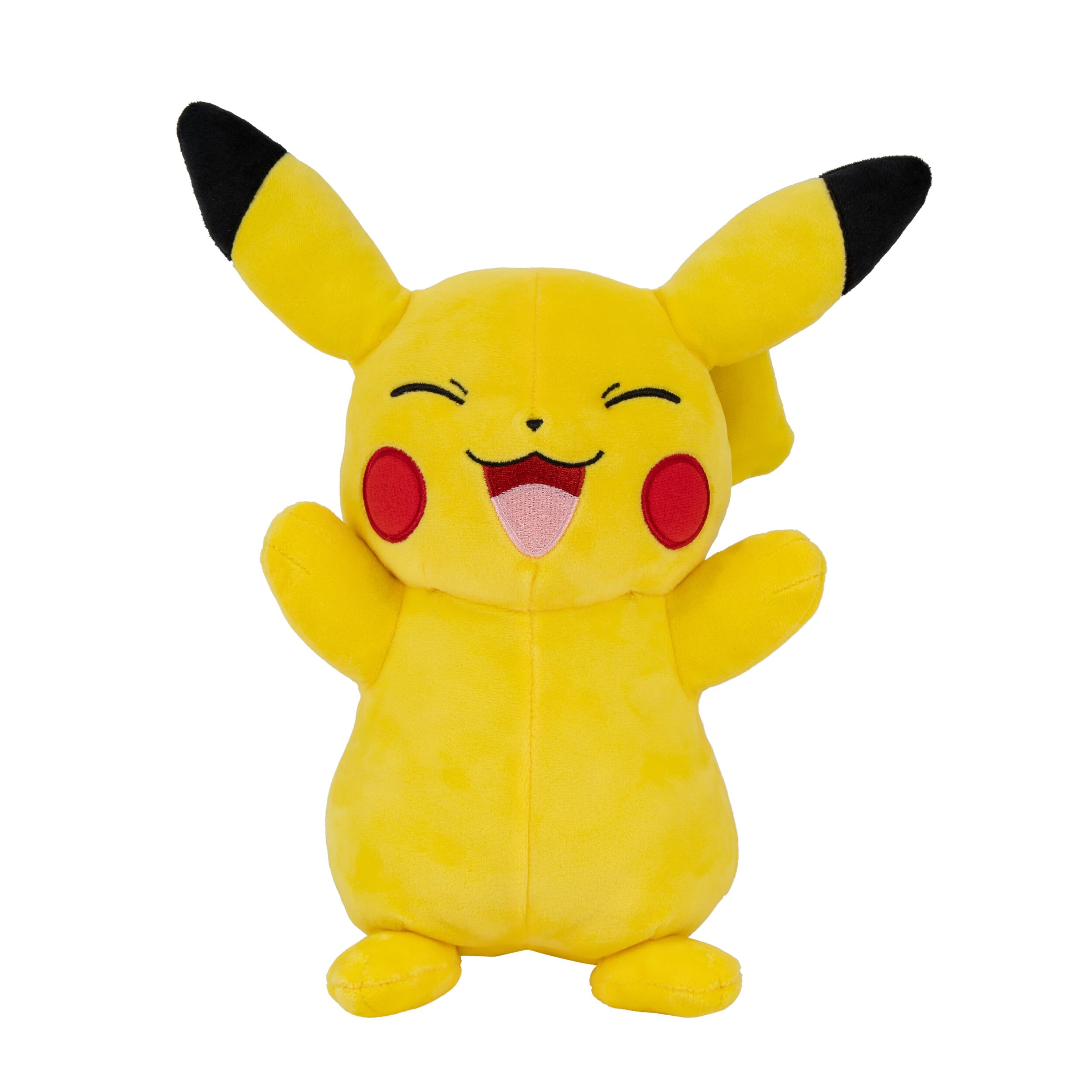 Pokémon 12" Large Happy Pikachu Plush - Officially Licensed - Generation One Figure - Authentic Soft Stuffed Animal Toy - Holiday Christmas Stocking Stuffer Gift for Kids, Boys, Girls - 2+ Image Pokémon 12" Large Happy Pikachu Plush - Officially Licensed - Generation One Figure - Authentic Soft Stuffed Animal Toy - Holiday Christmas Stocking Stuffer Gift for Kids, Boys, Girls - 2+ Image