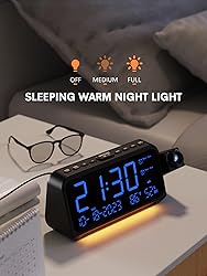 Projection Alarm Clock for Bedroom Ceiling, Digital