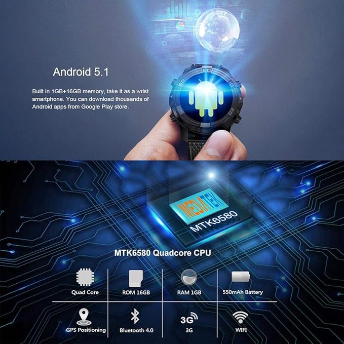 H-sunshy LEM6 Reloj Inteligente, Lemfo LEM 6 Compass Impermeable ...