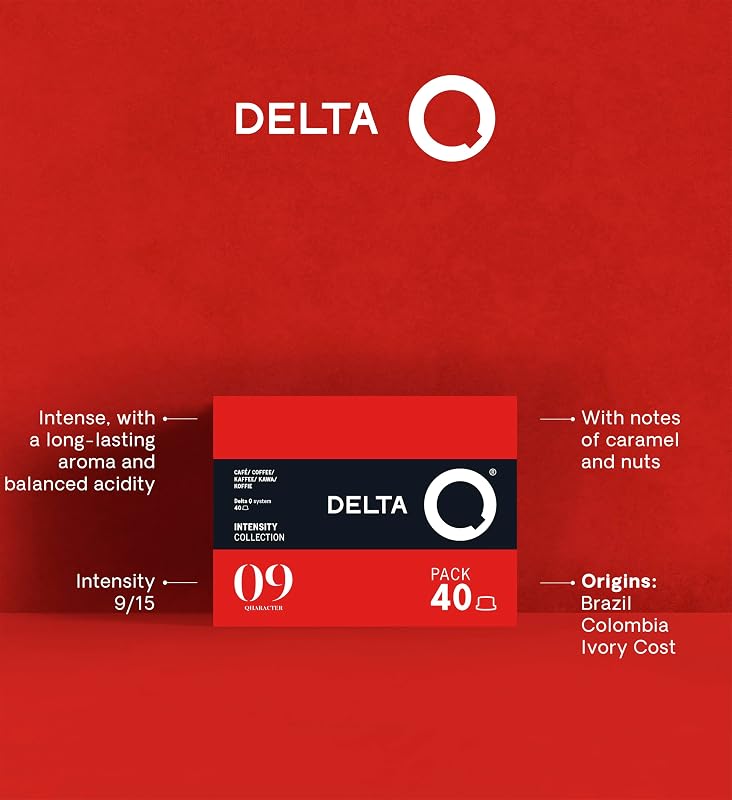 Delta Q Qharacter 40 Capsules de Café, Intensité 9