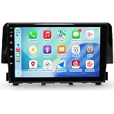 HPDELGB Car Stereo Radio for Honda civi 2016 2017 2018 2019 2020 2021 6GB+128GB 9.0" Touch Screen Car Stereo Radio with Wireless Carplay, 14 Android Auto, GPS Navigation Head Unit, Bluetooth