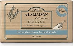 A LA MAISON Fresh Sea Salt Bar Soap - Triple French Milled Natural Moisturizing Hand Soap Bar (1 Bar of Soap, 8.8 oz)
